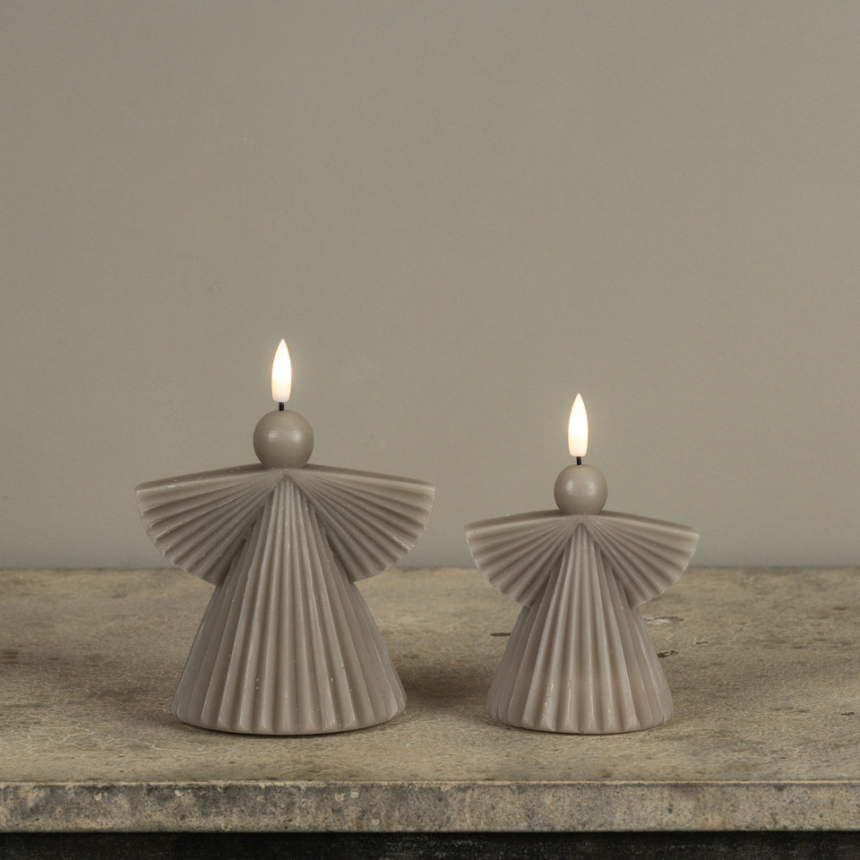 5.25" TAUPE ANGEL 3D FLAME CANDLE