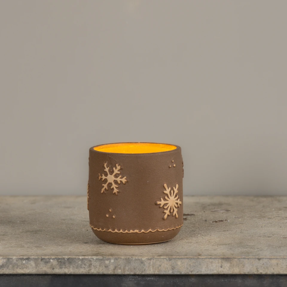 3.5" CERAMIC GINGERBREAD 3D FLAME CANDLE