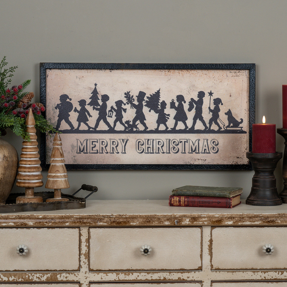 28" MERRY CHRISTMAS SILHOUETTE SIGN