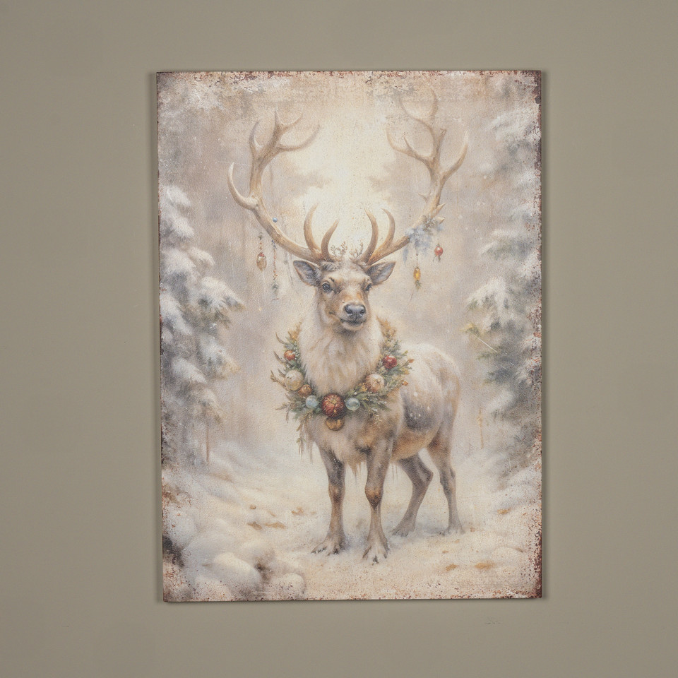 33" ORNAMENT REINDEER PRINT
