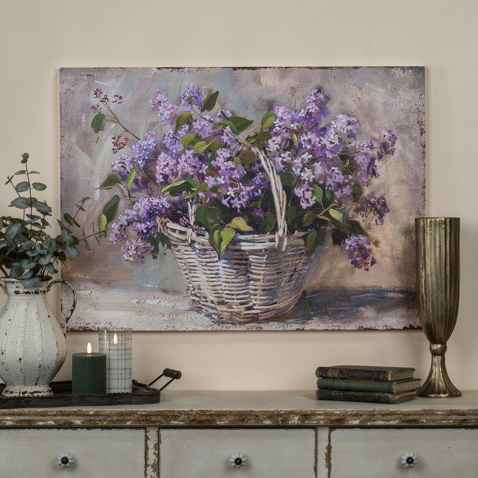 33" PURPLE LILAC BASKET SIGN