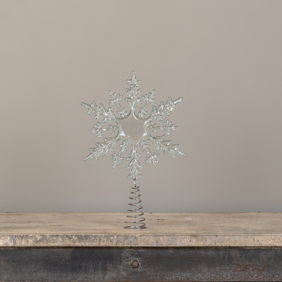 TINTED GREEN SNOWFLAKE TREE TOPPER