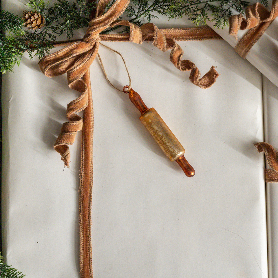 CRACKLE ROLLING PIN ORNAMENT