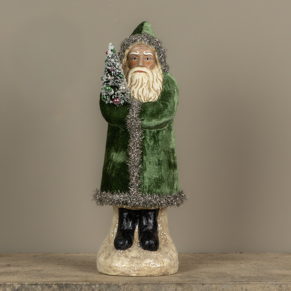 16.5" PINE GREEN VELVET BELSNICKLE