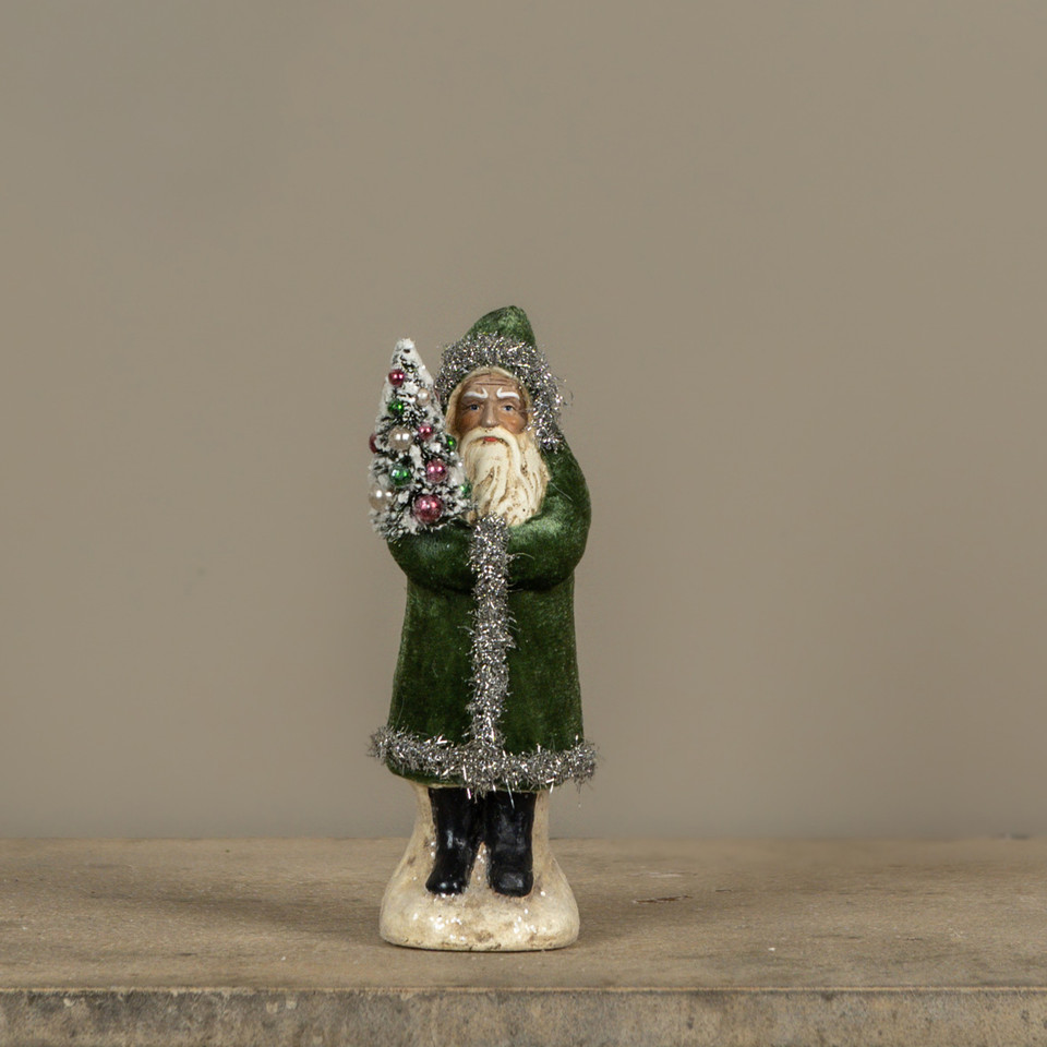 8" PINE GREEN VELVET BELSNICKLE