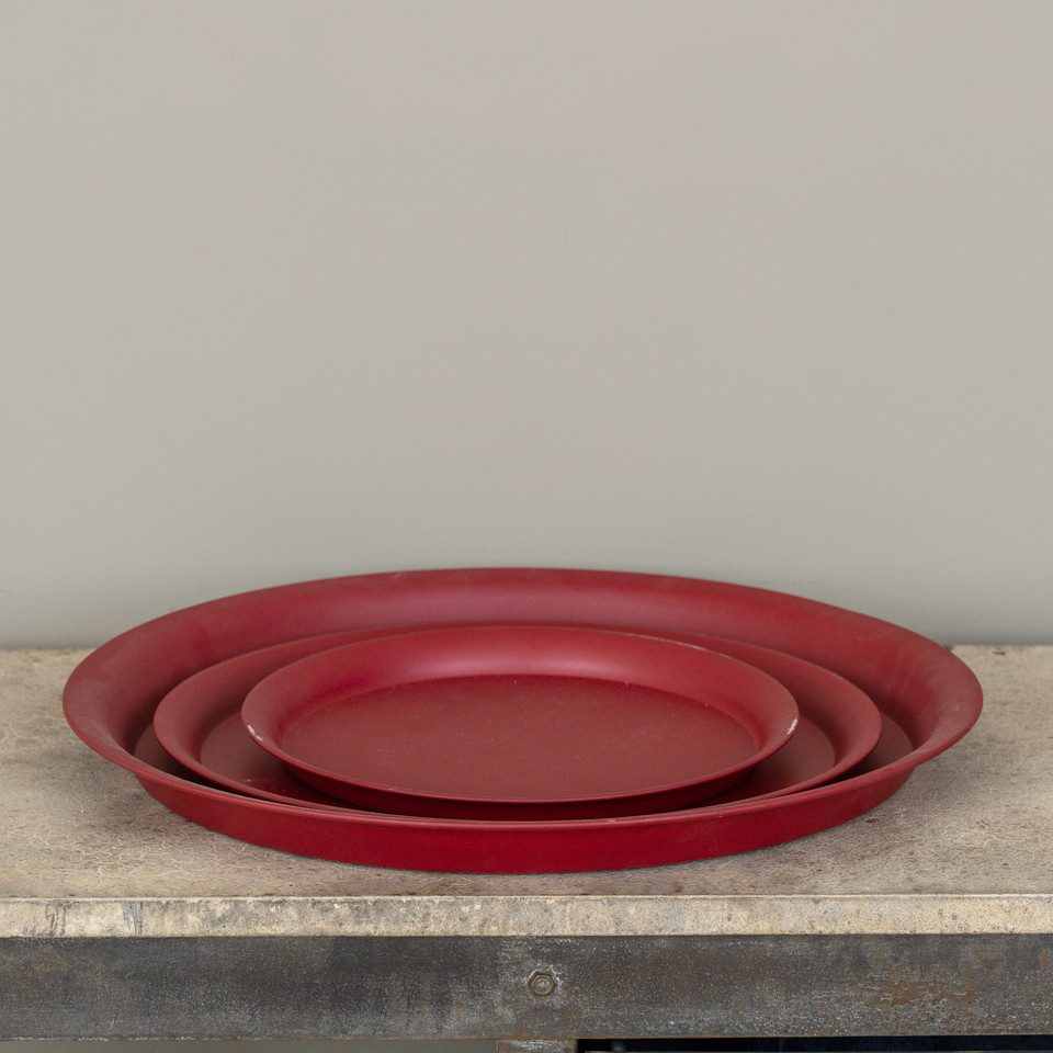 12" RED ROUND TRAY