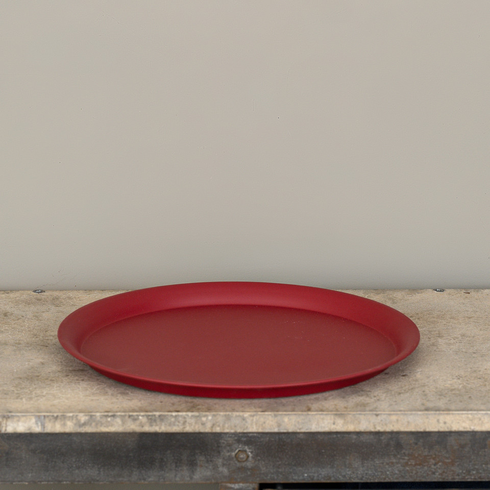15.5" RED ROUND TRAY