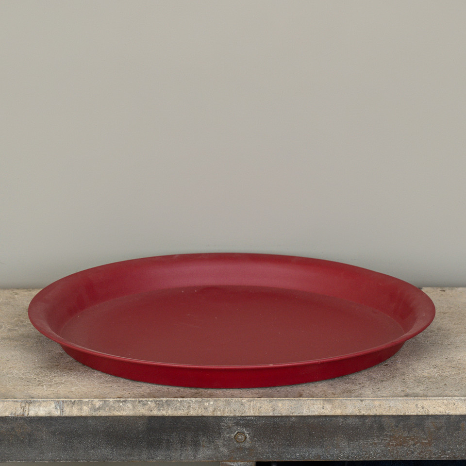 19.75" RED ROUND TRAY