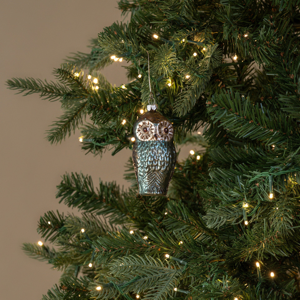 BLUE BREASTED OWL ORNAMENT