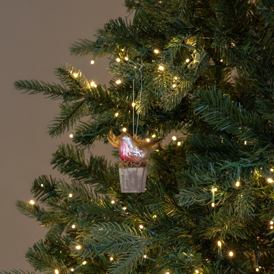 PINK & YELLOW BIRD ORNAMENT