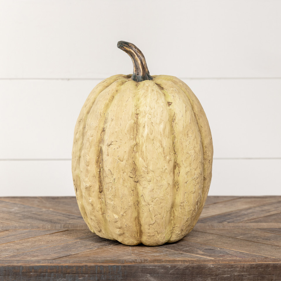 14" LG WHITE TALL PUMPKIN