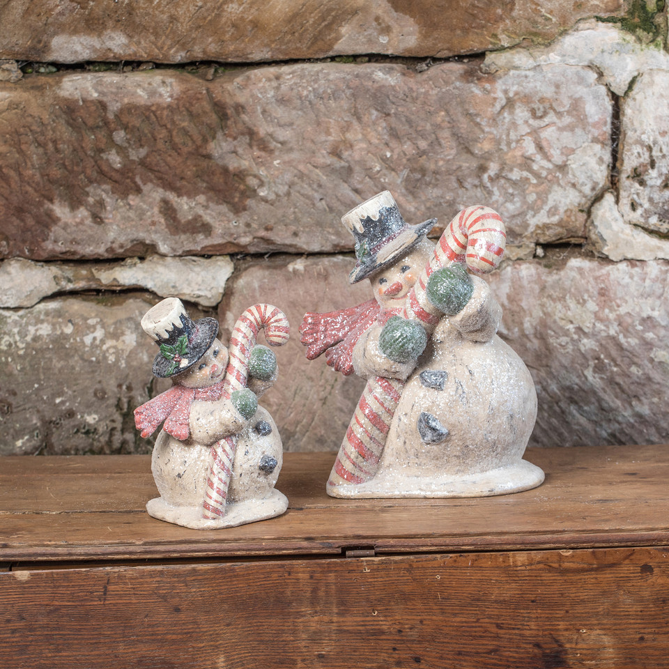 10" CANDY CANE SNOWMAN