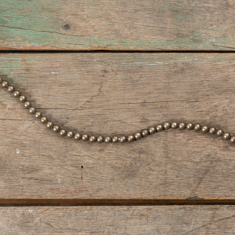 LARGE AGED SILVER BEAD GARLAND