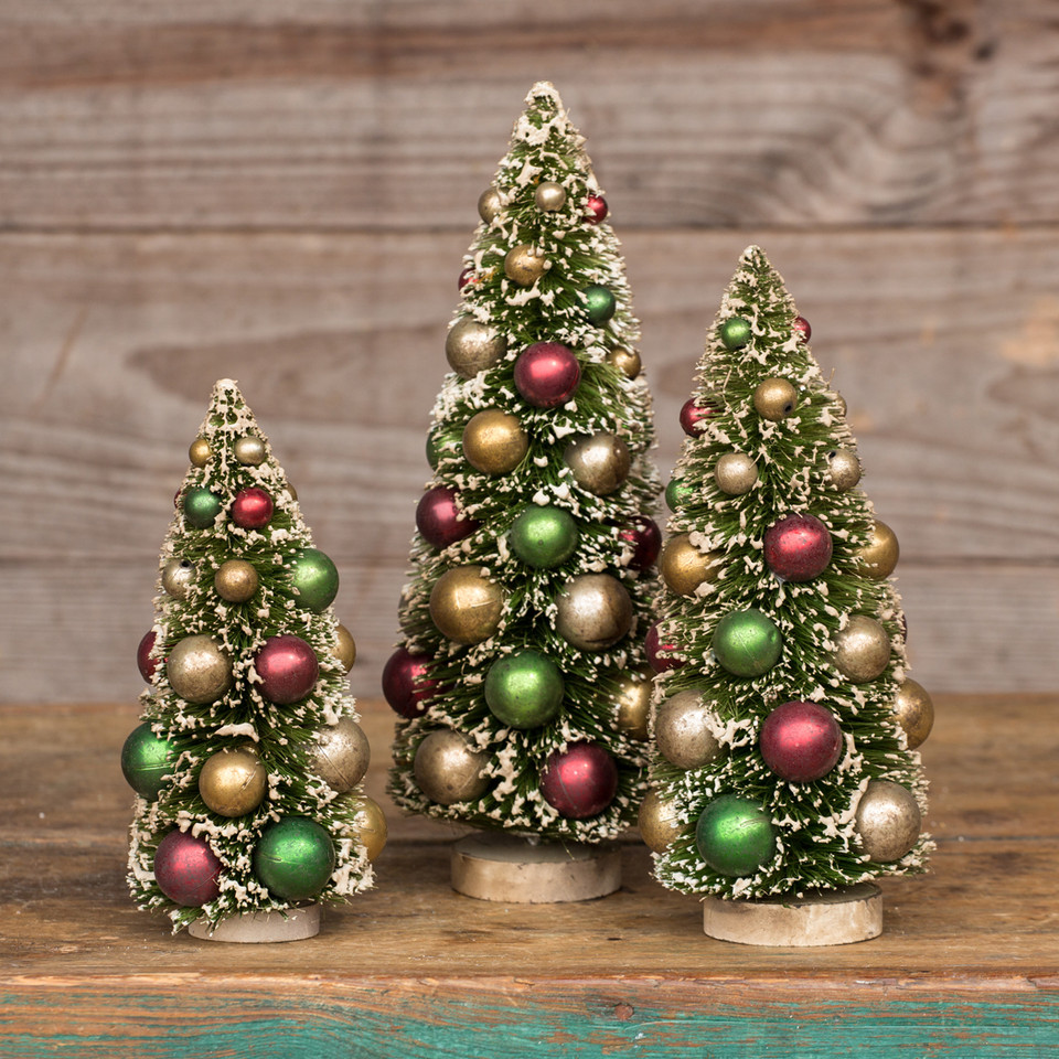 12"  MULTI COLOR BEAD BOTTLEBRUSH TREE
