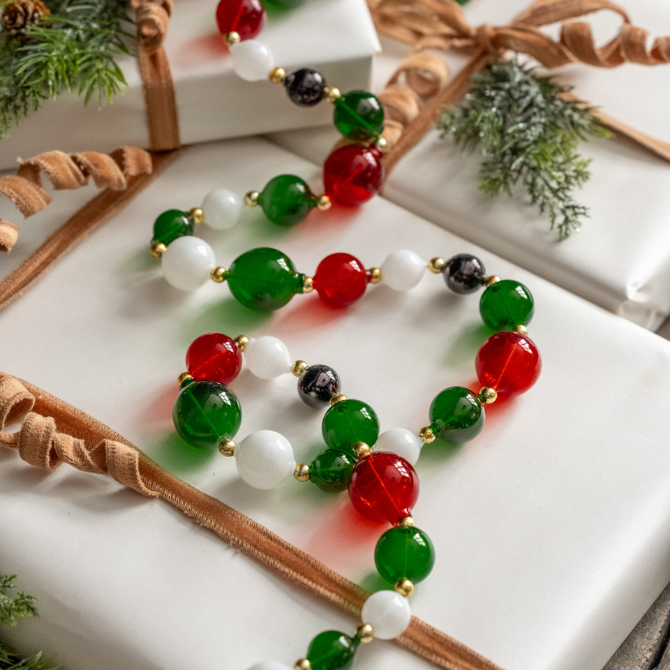 6' GOLD, GREEN, RED & WHITE GARLAND