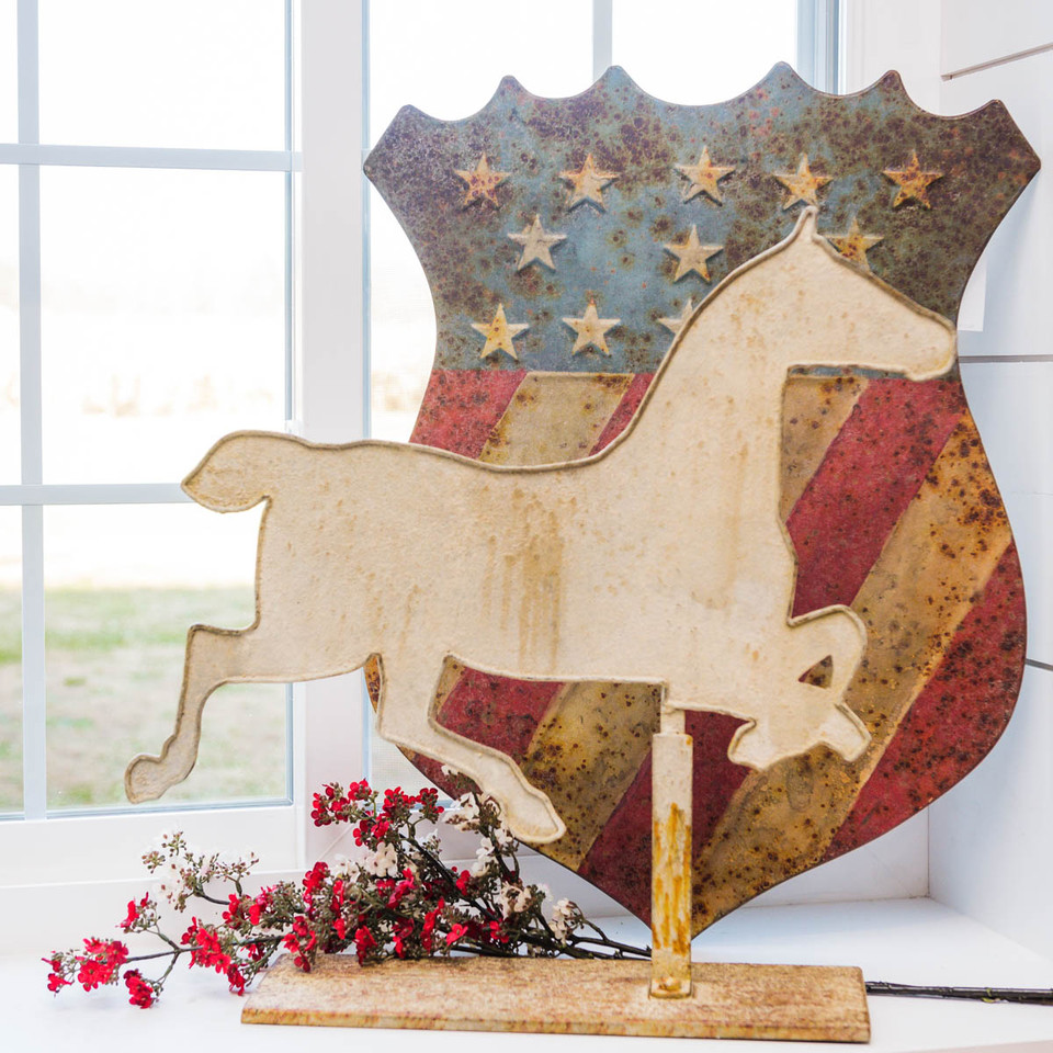 GALLOPING HORSE ON METAL BASE