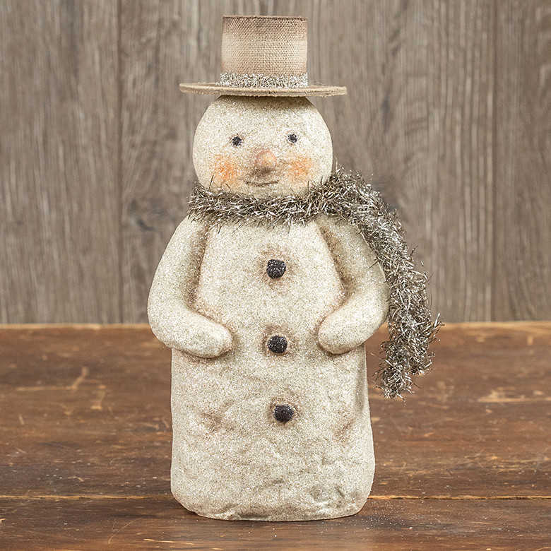 8.5" FLAT BOTTOM SNOWMAN WITH SCARF