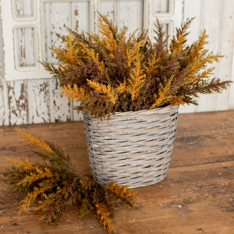 13" BROWN & GOLD PRICKLY PINE BUSH