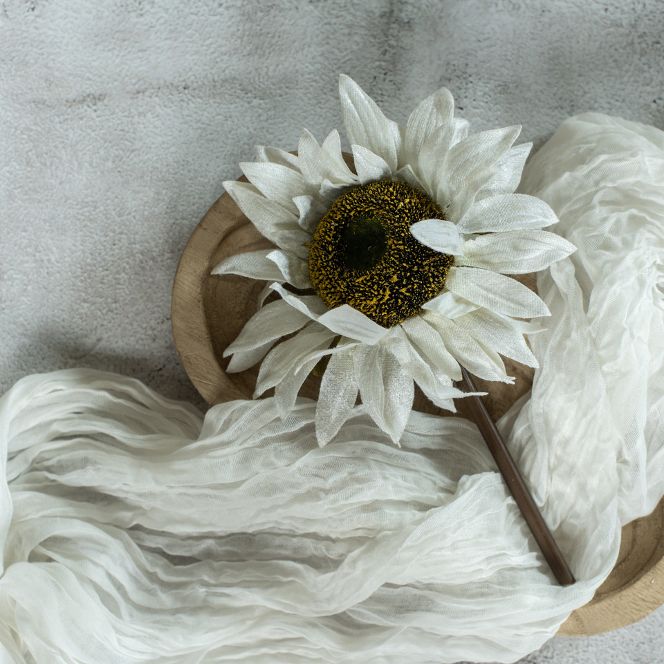 8" CREAM SUNFLOWER PICK
