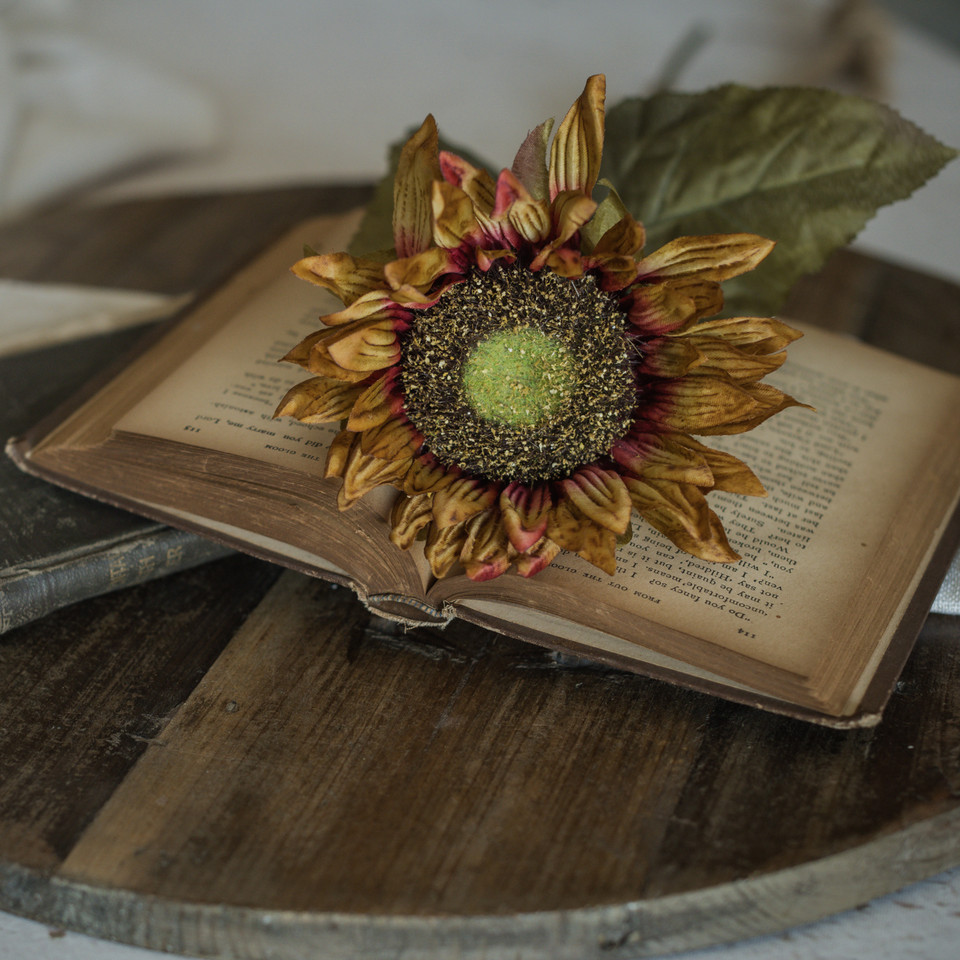26" RED AND BROWN SUNFLOWER STEM
