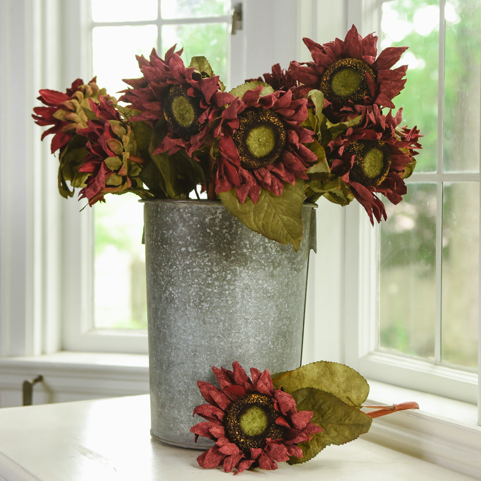 27" WINE SUNFLOWER STEM