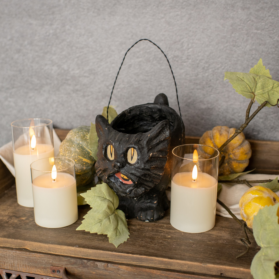 8" BLACK VINTAGE CAT