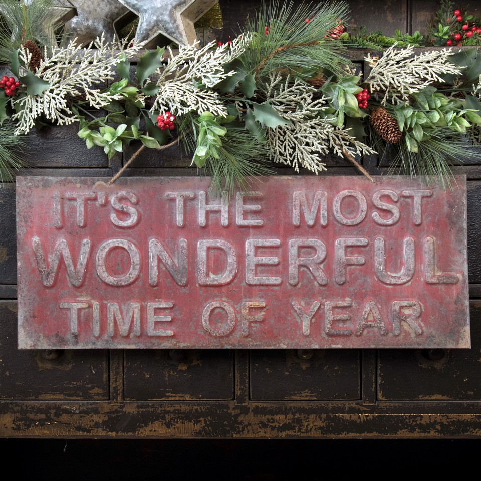 RED MOST WONDERFUL TIME OF THE YEAR SIGN