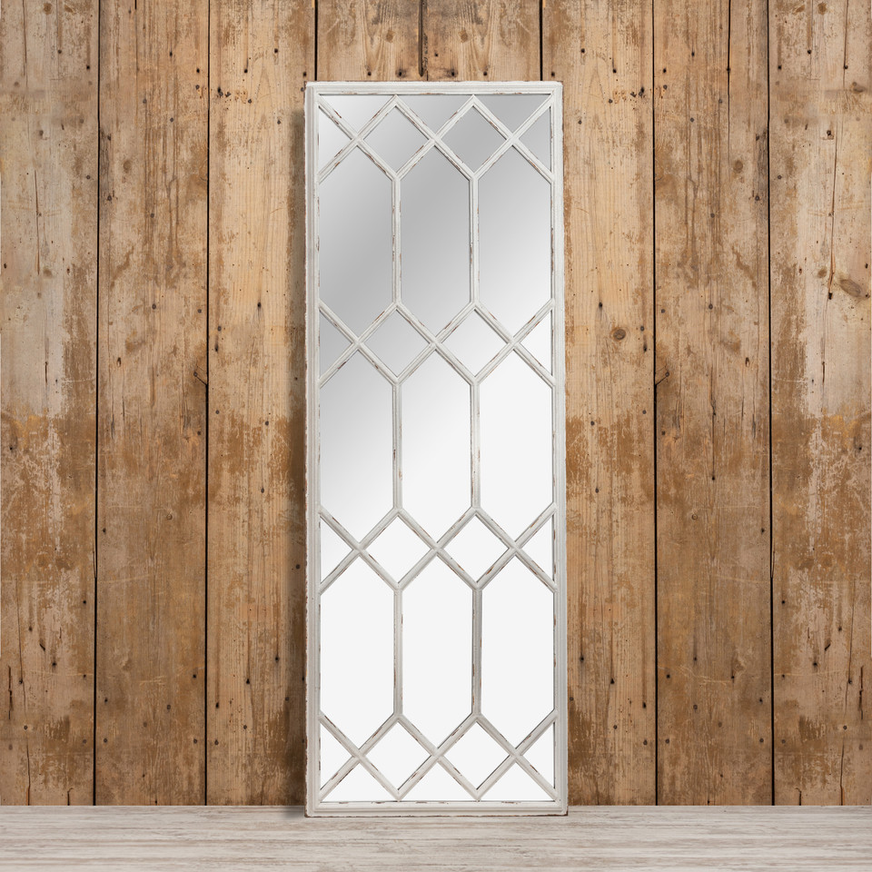 71" WHITE METAL LATTICED MIRROR*