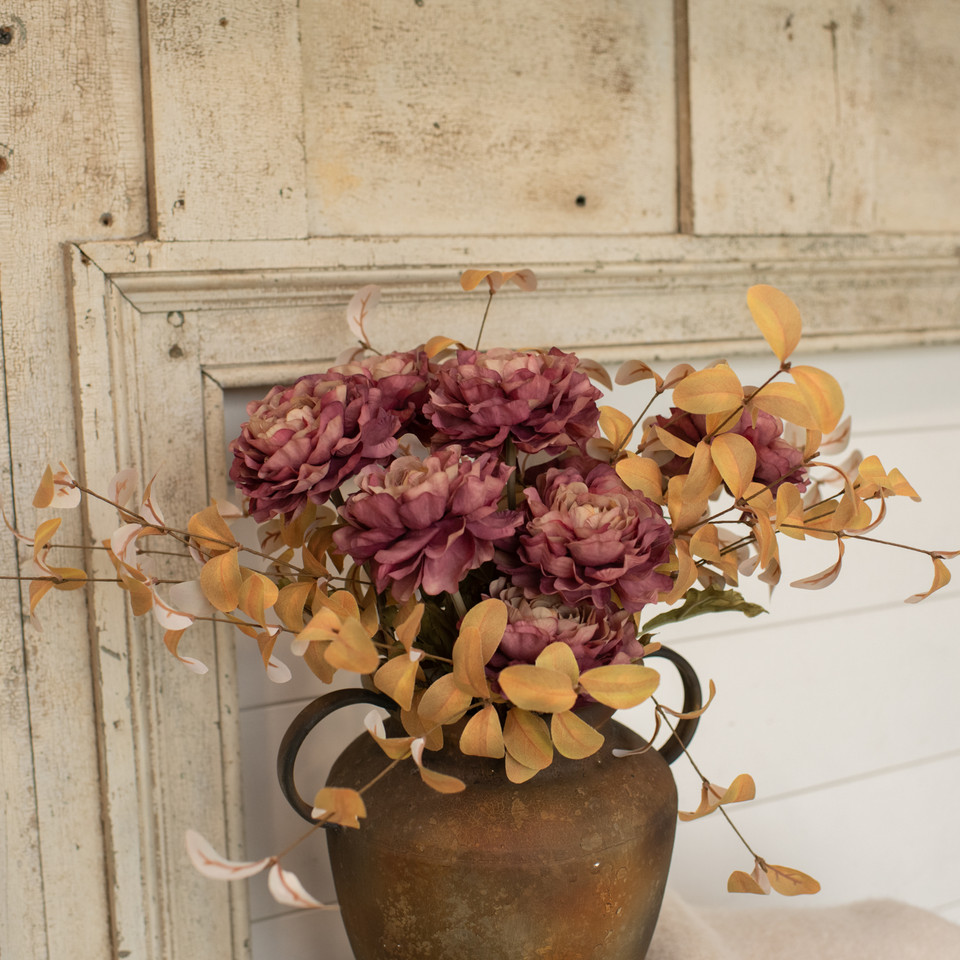 19" SAGE PURPLE PEONY SPRAY