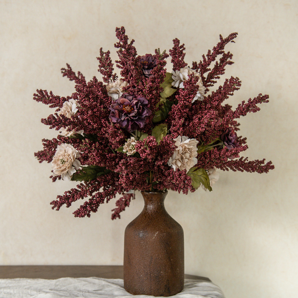 25.5" AUTUMN CREAM SCABIOSA SPRAY