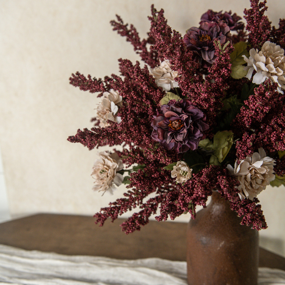 25.5" AUTUMN CREAM SCABIOSA SPRAY
