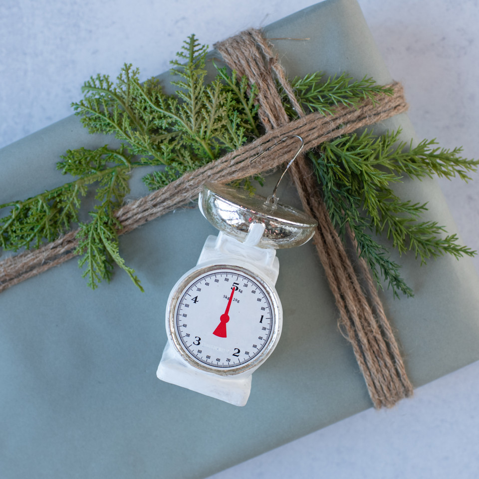 4.25" WHITE SCALE ORNAMENT