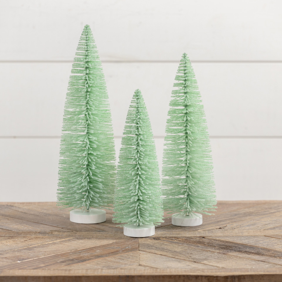 12" SEAFOAM GREEN BOTTLEBRUSH TREE