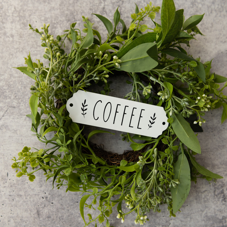 WHITE COFFEE PLAQUE