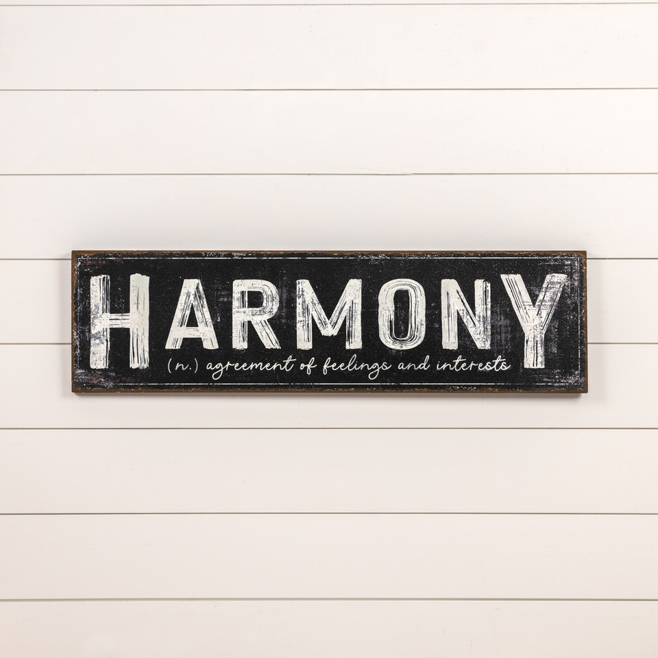 40"HARMONY METAL SIGN
