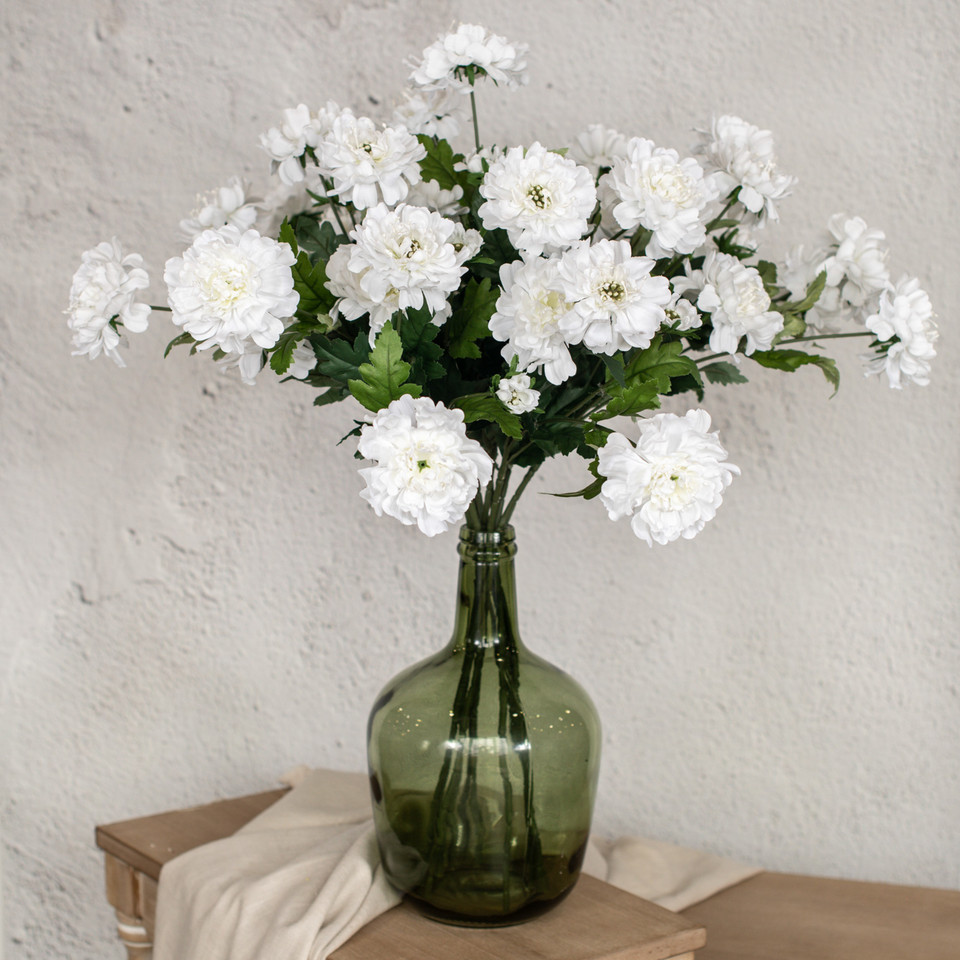 26" WHITE SCABIOSA SPRAY