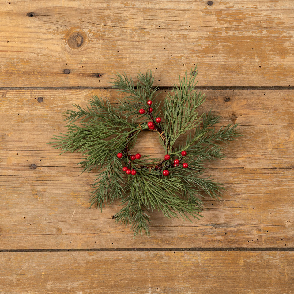 7" ANGEL PINE TAPER CANDLE RING