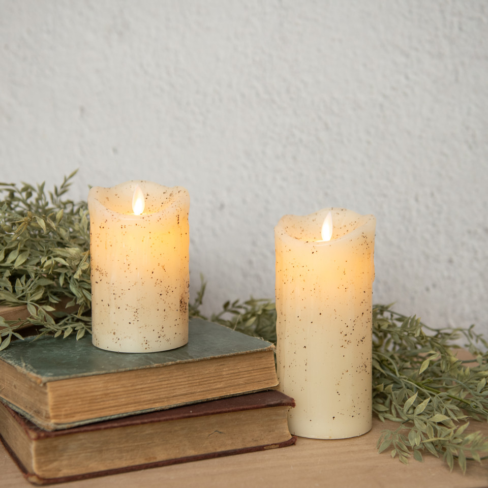 5" MOVING FLAME CREAM PILLAR CANDLE