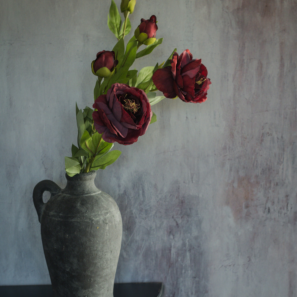 27" BURGUNDY ROSE SPRAY