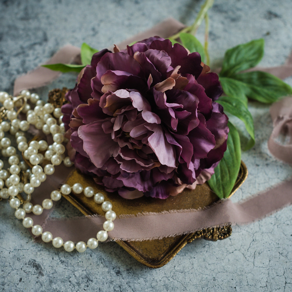24.25" PURPLE PEONY SPRAY