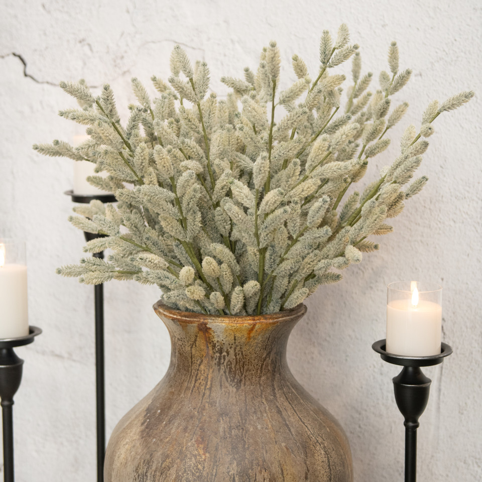 29" DUSTY BLUE MINI PAMPAS GRASS SPRAY