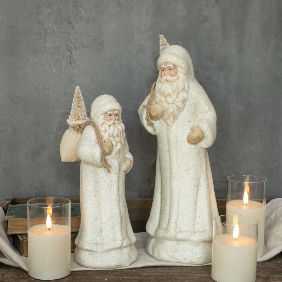 12" IVORY SANTA W/ SNOWY TREE
