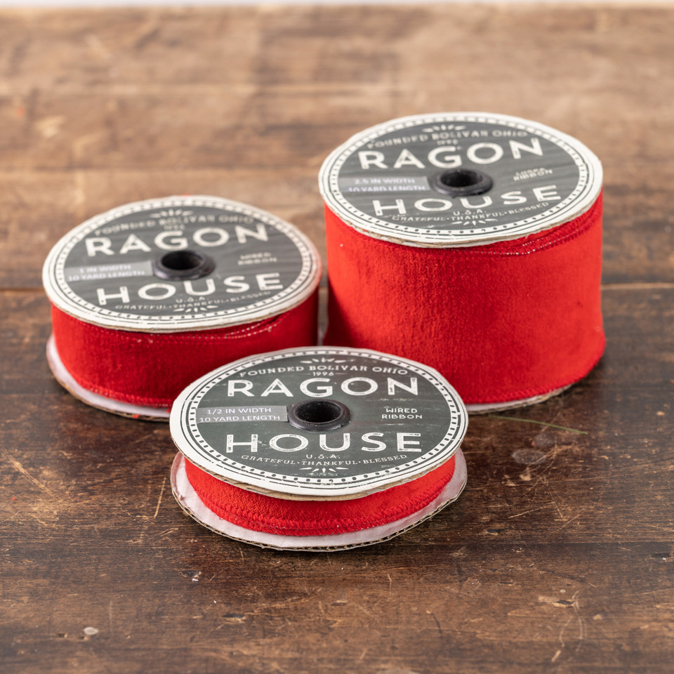 .5" RED VELVET WIRED RIBBON