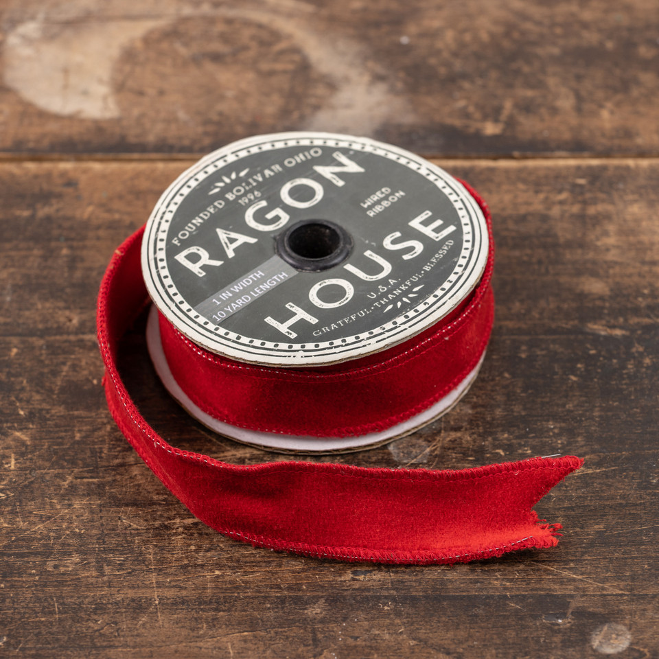1" RED VELVET WIRED RIBBON