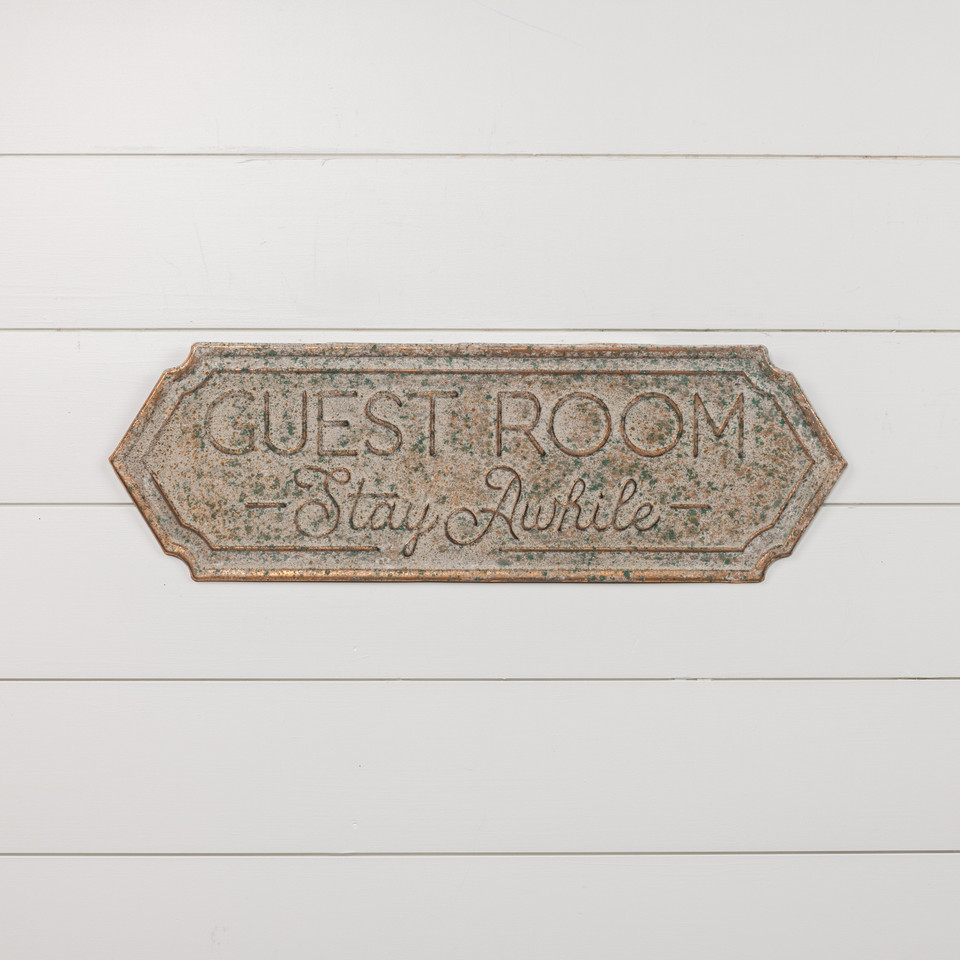 GUEST ROOM GALVANIZED SIGN