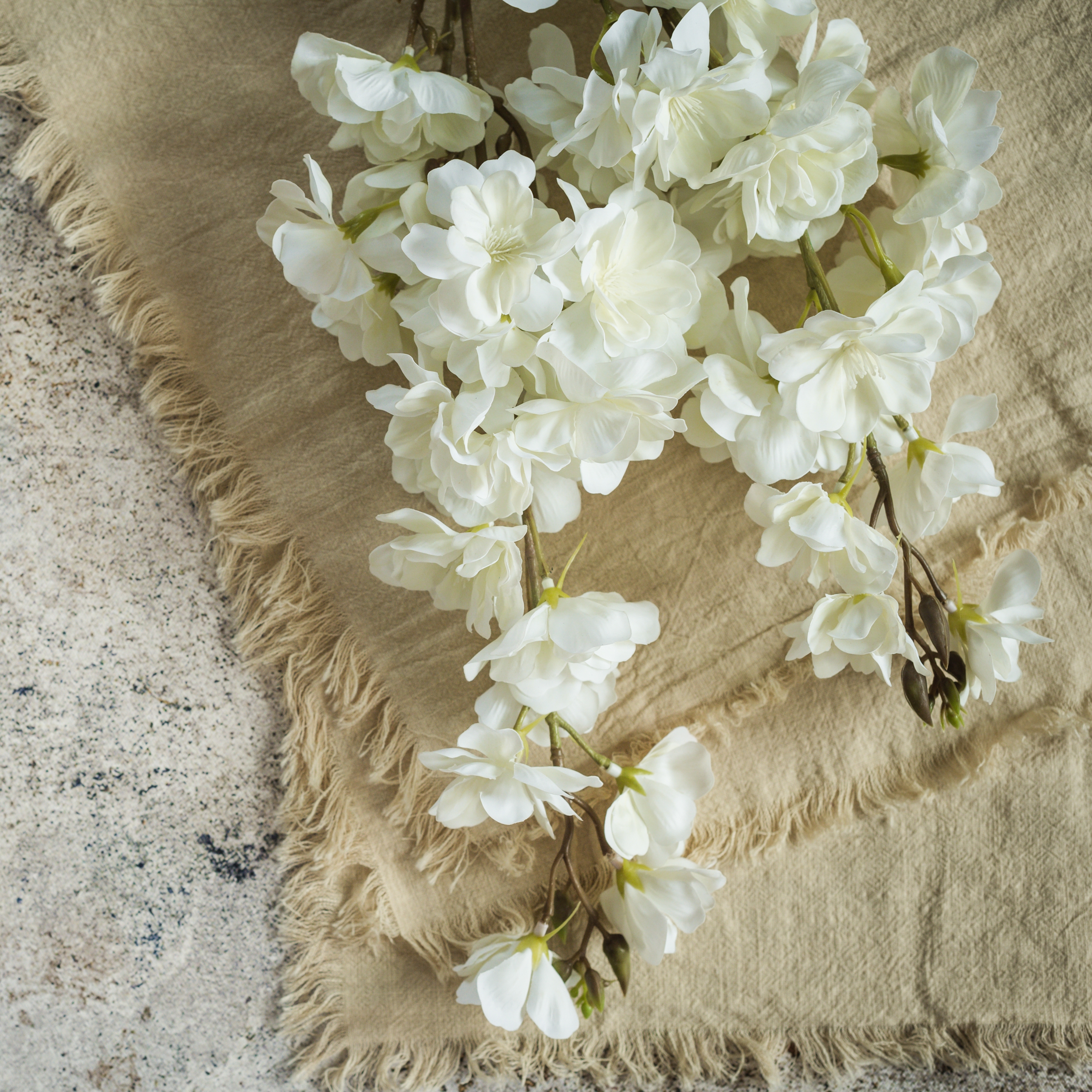 33" WHITE CHERRY BLOSSOM SPRAY