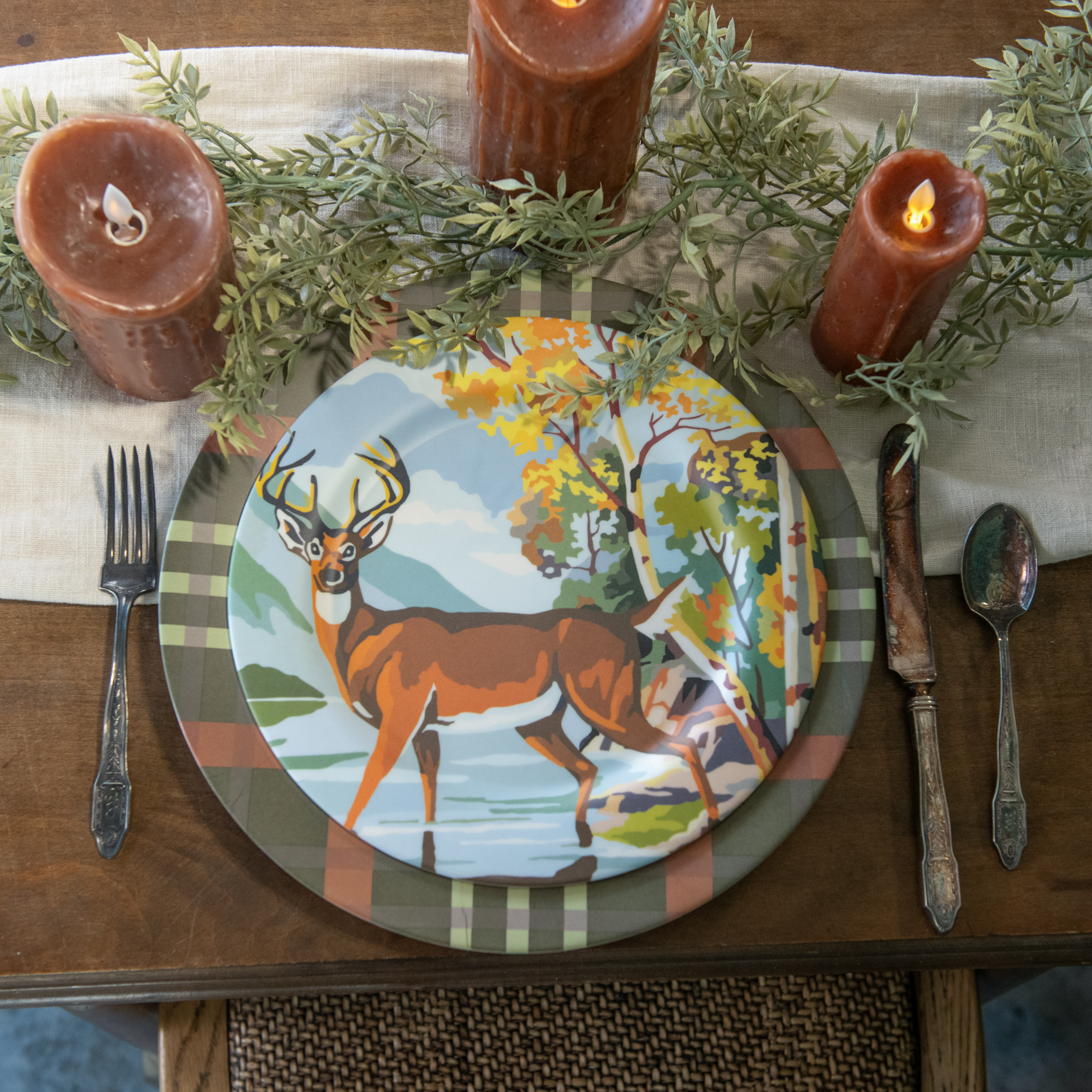 DEER BY THE WATER PAINT BY NUMBER PLATE