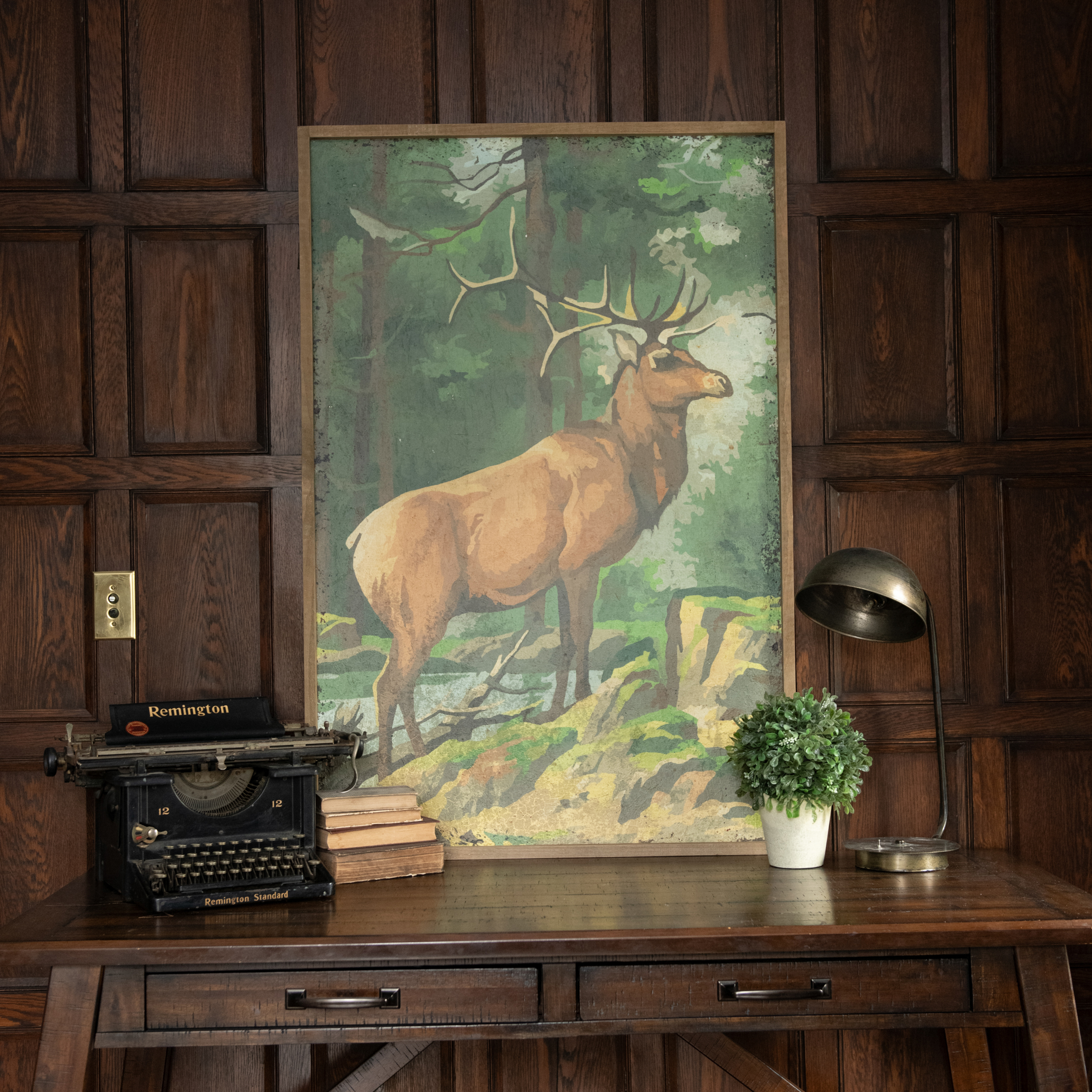 48" BUCK IN THE WOODS PAINT BY NUMBER PRINT