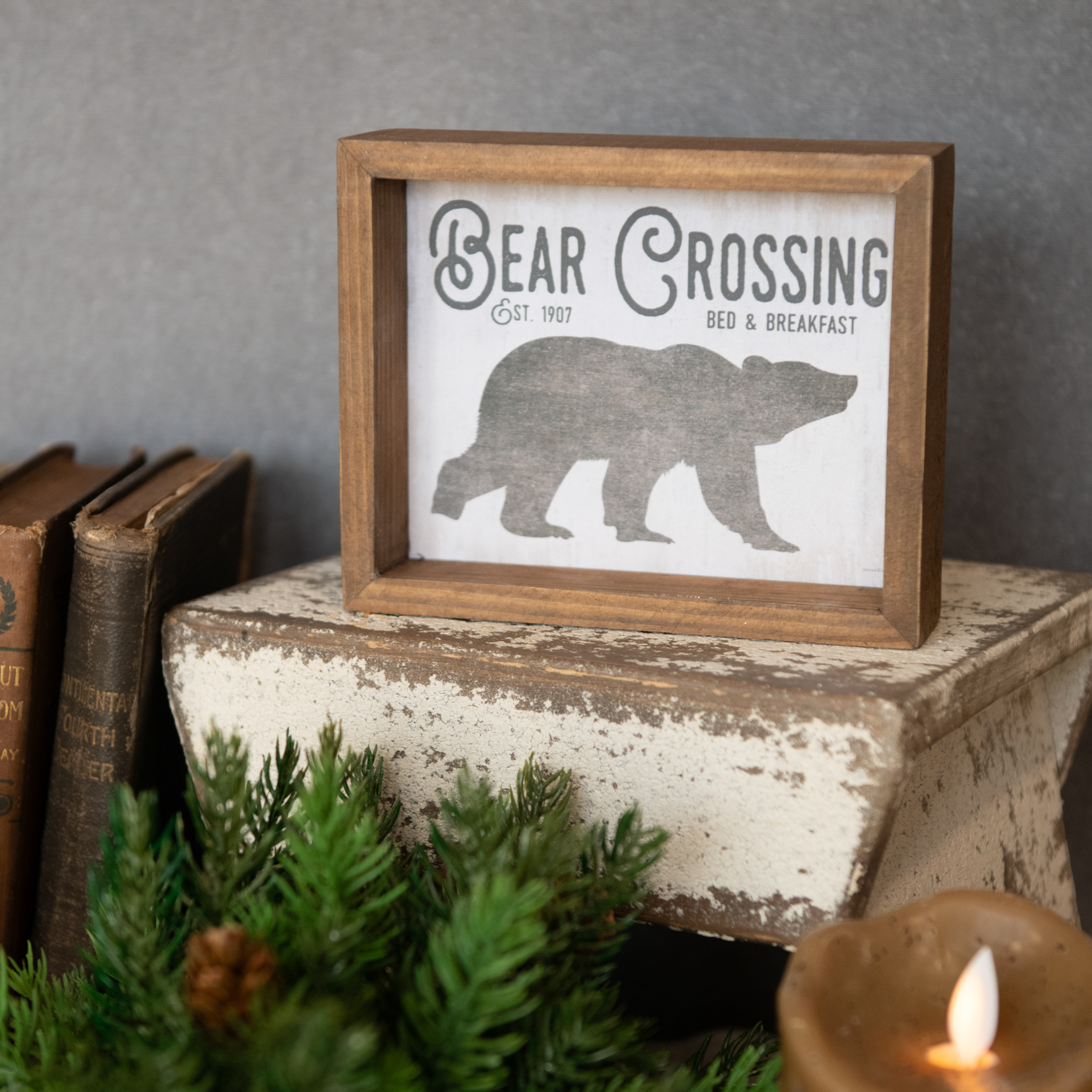 BEAR CROSSING TABLETOP SIGN