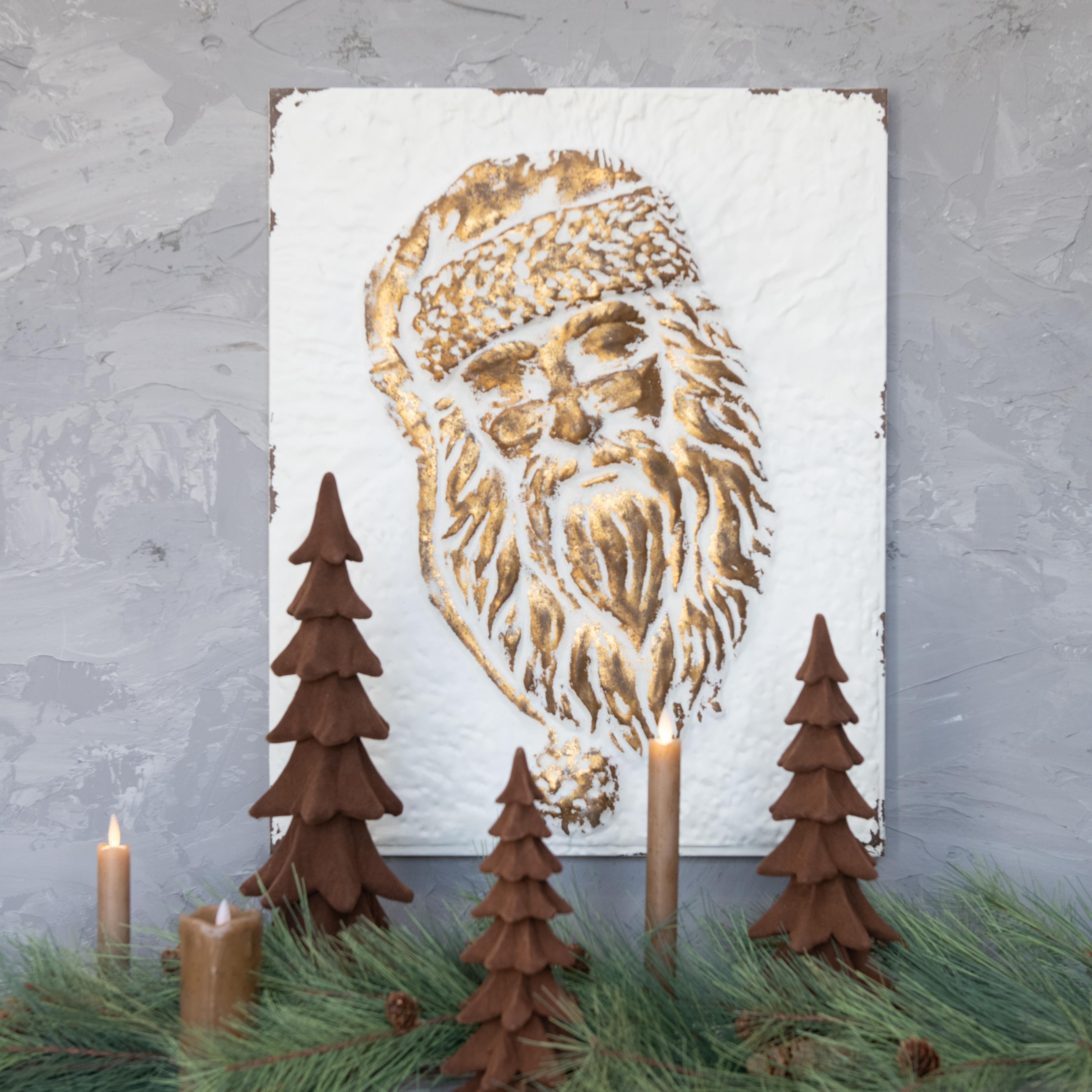 GOLD & WHITE SANTA SIGN